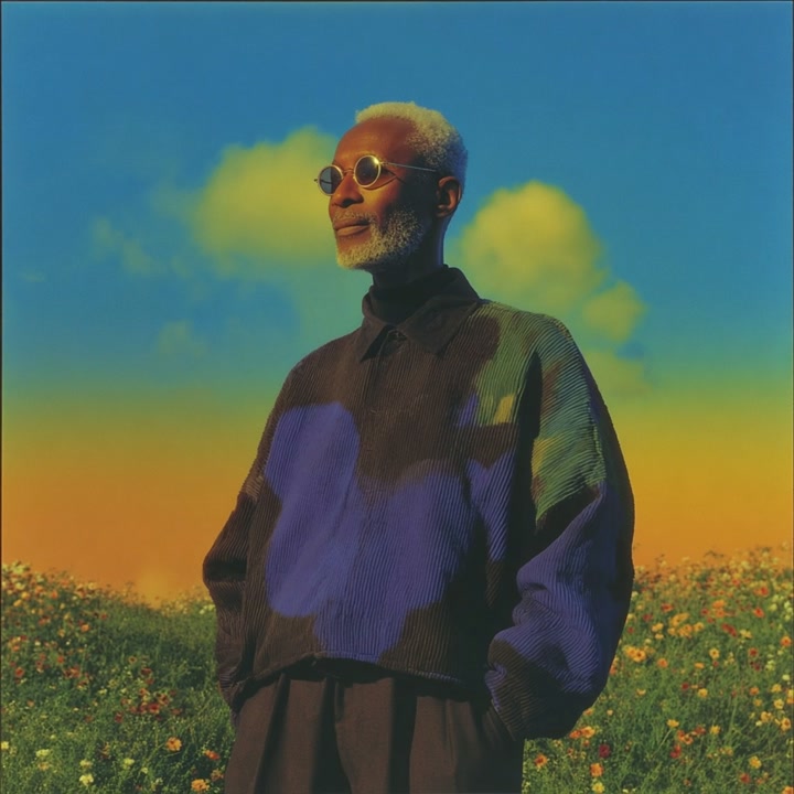 character in prayer pose with camera orbit